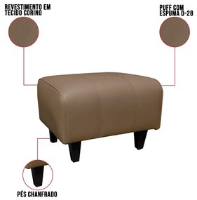 Poltrona do Papai com Puff USB e Porta Copos Ravella Sintético R04 - D'Rossi
 - Marrom Chocolate