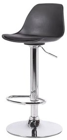 Banqueta Luísa PP Preta Base Disco em Aço Cromado - 64299 Sun House
