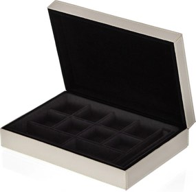 Caixa Porta Joias Sottile Casa em Couro PU Gelo - M  M