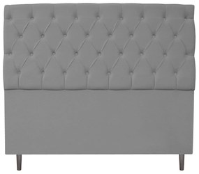 Kit Cabeceira e Calçadeira Liverpool 140 cm Casal Corano Cinza - ADJ Decor
