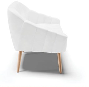 Namoradeira 02 Lugares Giovana Corano Pés Palito Natural - Indo Decorar - Branco