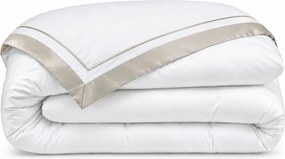 Capa de Edredom/Duvet Literie Cetim 300 Fios Belmont Branco e Platino - Queen Queen