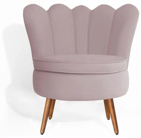 Poltrona Decorativa Dália Pés Palito Veludo Crepe