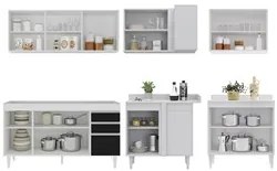 Armário de Cozinha Modulado de Canto 6 Peças CP31 Balcão sem Tampo Bra
