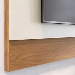 Painel para TV 75 Pol Chile e Rack Bancada Itália C05 Off White Matte/