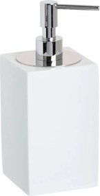 Porta Sabonete Líquido em Resina Branco - Cromado