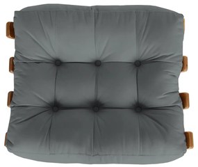 Puff Decorativo Sala de Estar Costela Rib Suede Cinza Grafite