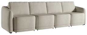 Sofá Cama Modulado Retrátil e Reclinável Decorativo Varsóvia 316cm Bouclê Bege G33 - Gran Belo
