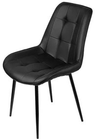 Cadeira Lounge Courino Preto com Costura Quadriculada - 50021 Sun House