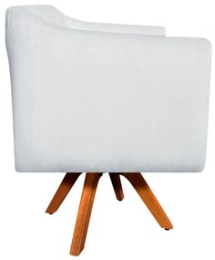 Kit 01 Namoradeira 02 Lugares e 02 Poltronas Giratória Julia Suede Cinza com Strass Base Madeira MM30 D'Rossi
