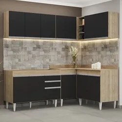 Armário de Cozinha Modulado de Canto 6 Peças CP28 Balcão sem Tampo Cas