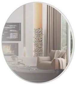 Espelho Redondo Lunes Grande cor Off White Brilho 60 cm (DIAM) - 56533 Sun House