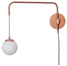 Arandela Malu 14X54,9X36Cm 1Xg9 Braço Haste Alumínio E Globo Ø12Cm - U... (BZ-M - Bronze Metálico, AMBAR)