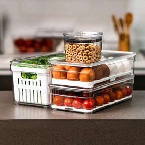 Kit Organizadores de Geladeira Clear Fresh + Brinde