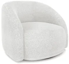 Poltrona Decorativa Orgânica Giratória Lya Z32 Boucle Branco - Mpozena