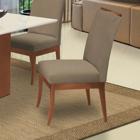 Conjunto 6 Cadeiras Sala de Jantar Lana Veludo Cappuccino
