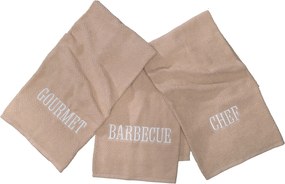 Kit 3 Panos de Prato Prime 100% Algodão Gourmet - Bege  Bege