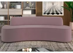 Sofá 5 Lugares para Sala de Estar Living 280cm Koane D06 Veludo Rosa -