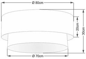 Plafon Para Quarto Cilíndrico SQ-3065 Cúpula Cor Rosa Bebê Branco