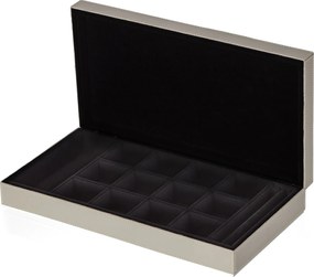 Caixa Porta Joias Sottile Casa em Couro PU Gelo - G  G