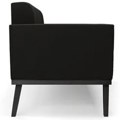Sofá Namoradeira Base Madeira Preto Ana Suede Preto - Ibiza