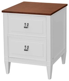 Mesa de Cabeceira Benito - Branco Com Tampo Freijó Kleiner