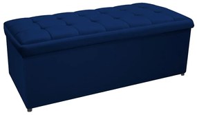 Calçadeira Copenhague 195 cm King Size Suede Azul Marinho - ADJ Decor