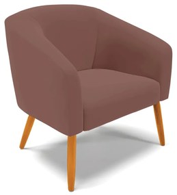Poltrona Decorativa Pé Palito Castanho Stella Veludo D03 - D'Rossi - Rose