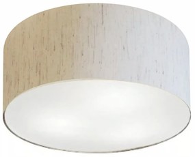 Plafon Cilíndrico Md-3058 Cúpula em Tecido 55x25cm Linho Bege - Bivolt