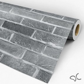 Papel de Parede Tijolo Tons de Cinza