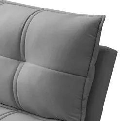 Sofá Retrátil 3 Lugares com Porta Copo 210cm Malta F05 Veludo Cinza -