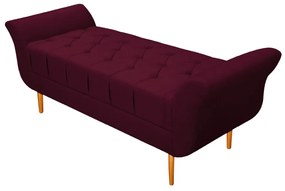 Recamier Estofado Ari 160 cm Queen Size Suede Bordô - ADJ Decor