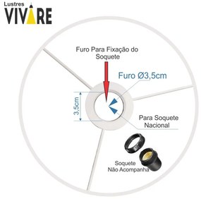 Cúpula Abajur Cilíndrica Cp-7028 Ø60x30cm Rustico Bege