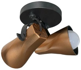 Spot De Sobrepor Octa Duplo Preto Cobre Startec Direcionável E27