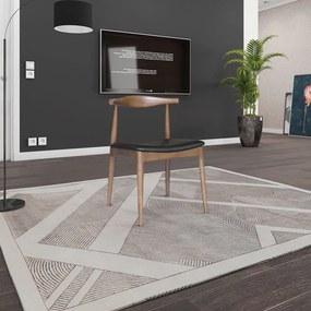 Kit 2 Cadeiras Decorativas Sala e Escritório Nami Madeira Bege G56 - Gran Belo