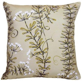 Capa de Almofada Suede Suprema em Tons Verde - Flores e Folhas Verde - 50x50cm
