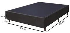 Base Para Cama Box Casal 138cm Suede Liso Love Story Hf Marrom - Gazin
