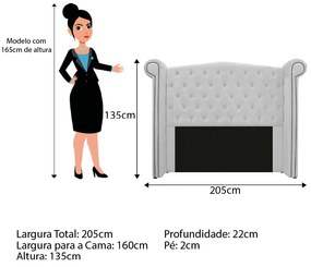 Kit Cabeceira e Calçadeira Veneza 160 cm Queen Size Corano Branco - ADJ Decor