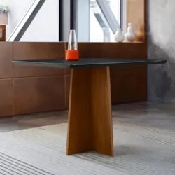 Mesa de Jantar Retangular 120cm 4 Lugares Zuma Ypê/Preto N02 - Mpozena