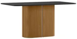 Mesa de Jantar Retangular 160cm 6 Lugares Flex Zuni Ypê/Preto N02 - Mp
