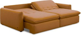 Sofá Bipartido 270cm Retrátil Reclinável Almofadas Caixa Zero Sydney Veludo Terracota G93- Gran Belo