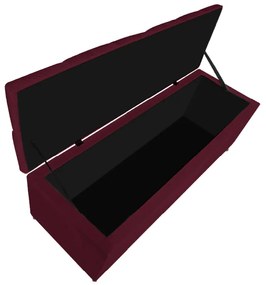 Calçadeira Estofada Liverpool 160 cm Queen Size Suede Bordô - ADJ Decor