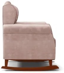 Kit 02 Poltronas Amamentação Base Madeira Balanço Lucy Z39 Veludo Rosê