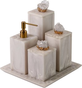 Conjunto 4 pçs Naturalle Cristal Dourado - Madrepérola - Gold  Madrepérola - Gold