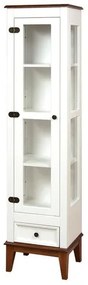 Cristaleira Remy 1 Porta e 1 Gaveta cor Branco com Amendoa 180 cm - 58758 Sun House