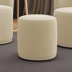 Puff Redondo Orgânico para Sala Malu Suede M11 - D'Rossi - Bege