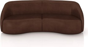 Sofá Decorativo Sala de Estar Bipartido 318cm Clarke PU Marrom Manchado G45 - Gran Belo