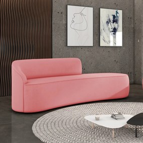 Sofá 4 Lugares Orgânico 220 cm Morgan Suede D03 - D'Rossi - Rose