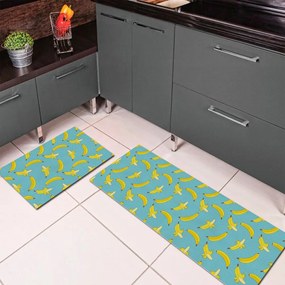 Tapete de Cozinha, Bananas - 40x60cm - Kit de Tapete de Cozinha, 2 Peças