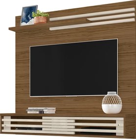 Painel TV 55 Pol 136cm Bancada Suspensa para Sala Briven Naturale/Off White M20 - D'Rossi